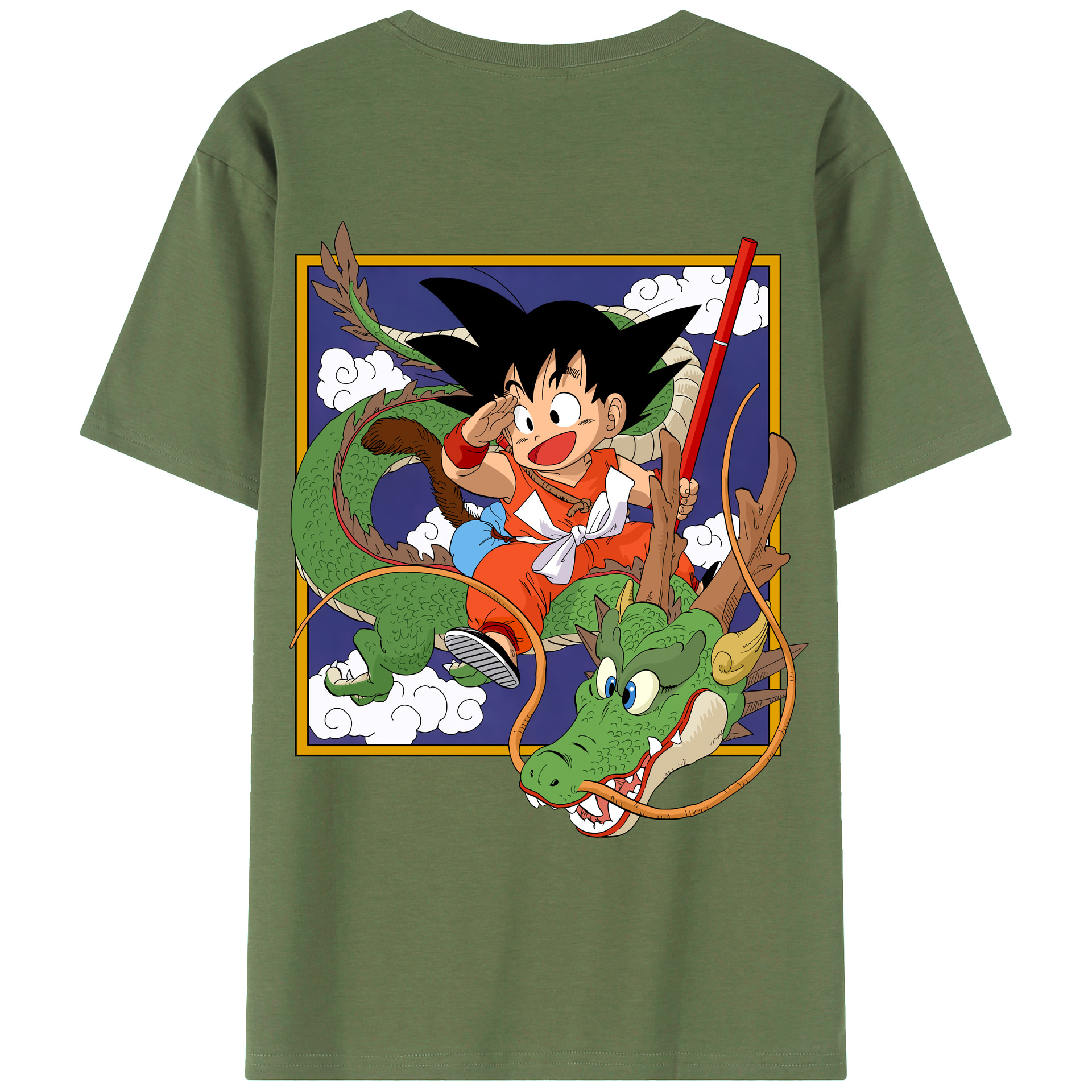 （画像用） ドラゴンボール 孫悟空（そん ごくう）Son Goku カカロット DRAGON BALL Kakarotto 綿100％ メンズ半袖Tシャツ（バックプリント） 通気性